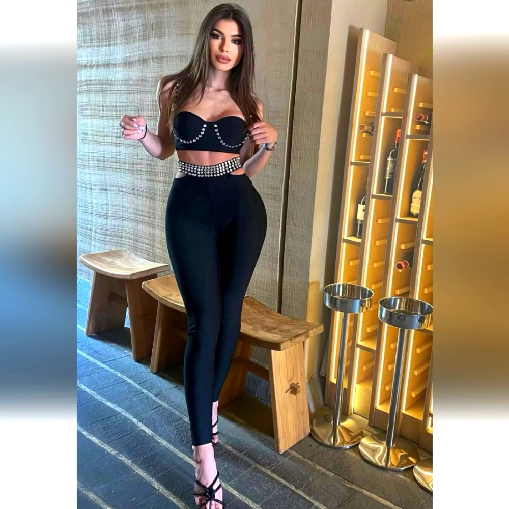 Rhinestone Two Piece Set